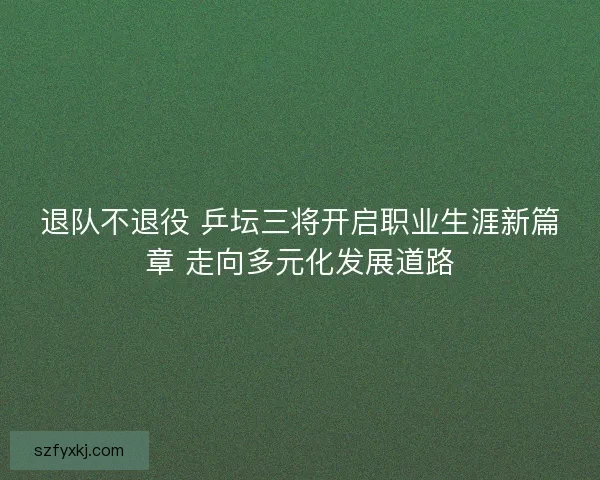 退队不退役 乒坛三将开启职业生涯新篇章 走向多元化发展道路